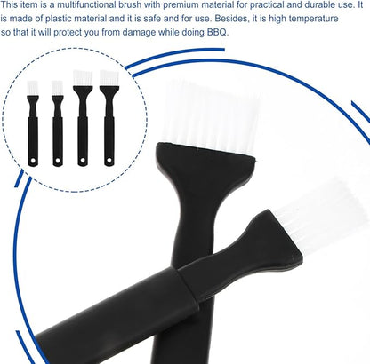 Luxshiny Bbq Brush Set 4Pcs Nylon Bristle Pastry Basting Brushes with Heat Resistant Grip for Grilling Roasting Baking Marinades