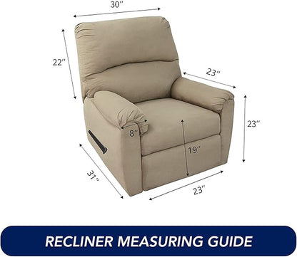 PureFit Stretc Recliner Chair Covers Fleece Soft Couch Covers for Sofa | Peacock Blue 4-Pieces Recliner Slipcover Pocket Couch Protector, Fleece Sofa Cover Washable with Non Slip Elastic Bottom