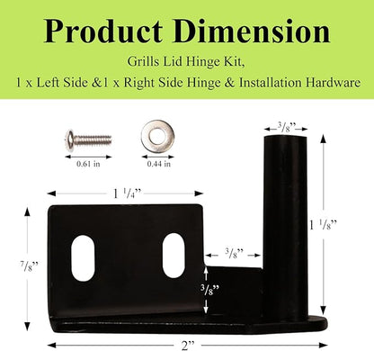 74050 & 74051 Grills Lid Hinge Kit Compatible with Traeger Grills, Traeger Pellet Grills, Includes Left Side & Right Side Hinge/ (Lid Hinge Kit KIT0001)