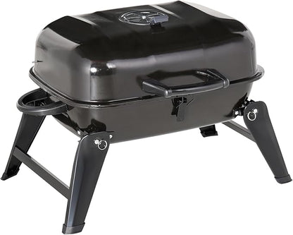 14" Tabletop Portable Charcoal Grill, Compact Small BBQ with Enamel Coating, Adjustable Vent & Folding Legs for Outdoor Cooking, Camping & Tailgating