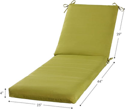Greendale Home Fashions Outdoor Reversible Chaise Lounge Chair Cushion, Lime