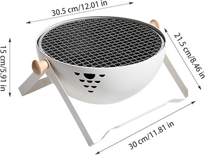 BBQ Grill Charcoal - Foldable Portable Small Stove - Barbeque Grill with Anti-Scalding Handle | for Outdoor Garden Table Travel Picnic Pan-Fried Meat Tea Brewing Hot Pot Cooking