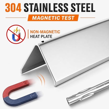 Hisencn 7635 Flavorizer Bars, 69785 Grill Burner, 7642 Igniter for Weber Spirit 200 with Front Control, Spirit E210, E220, S210, S220, for Weber 15.3" Flavor Bars and 18" 304 Stainless Steel Burner