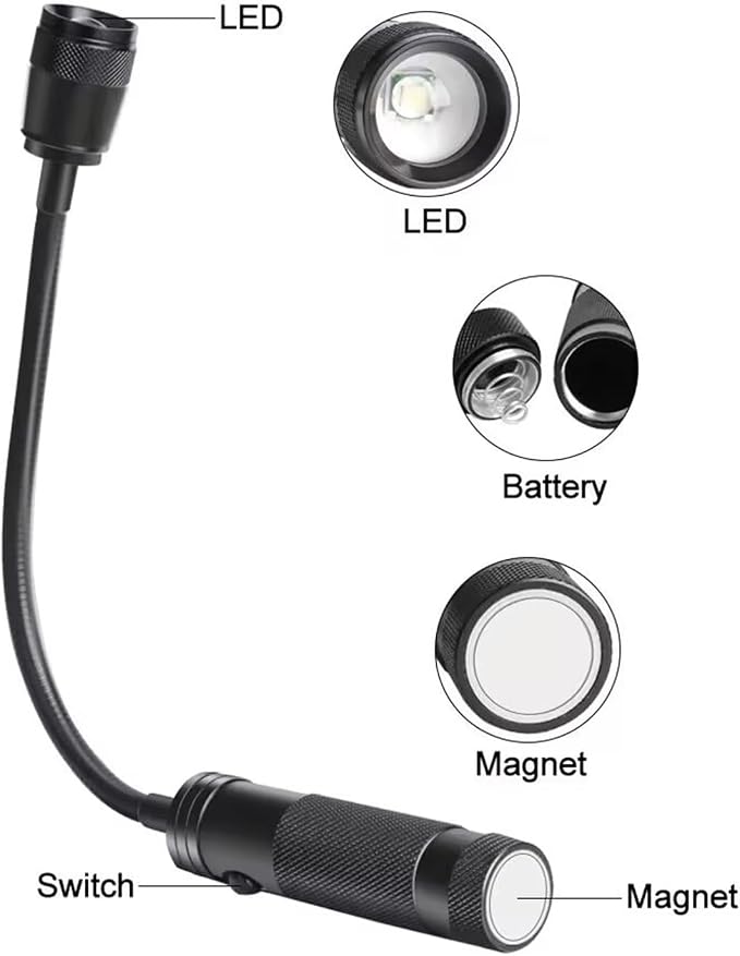 Multipurpose Grilling Light with Powerful Base and Adjustable Gooseneck for Barbecue Garage Camping Portable Led Light