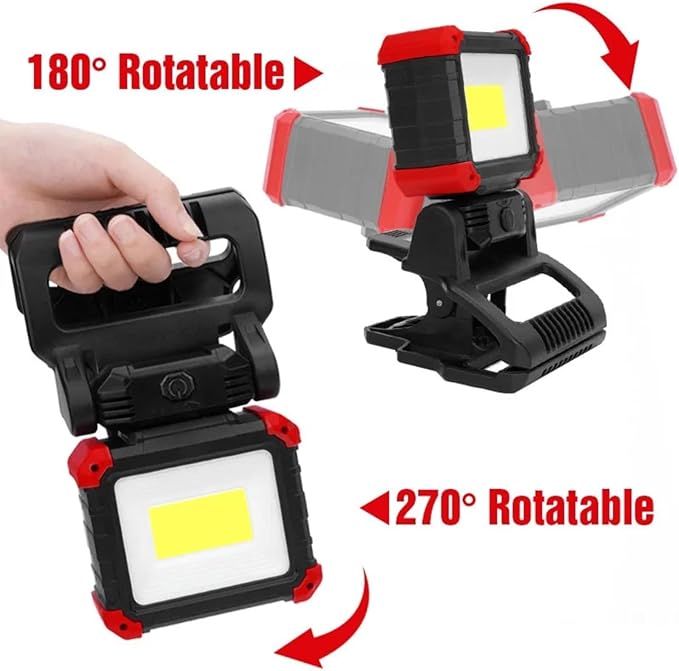 Portable Magnetic Clamping Work Light 270 ° Rotation Super Bright Light Charging COB LED Maintenance Lighting