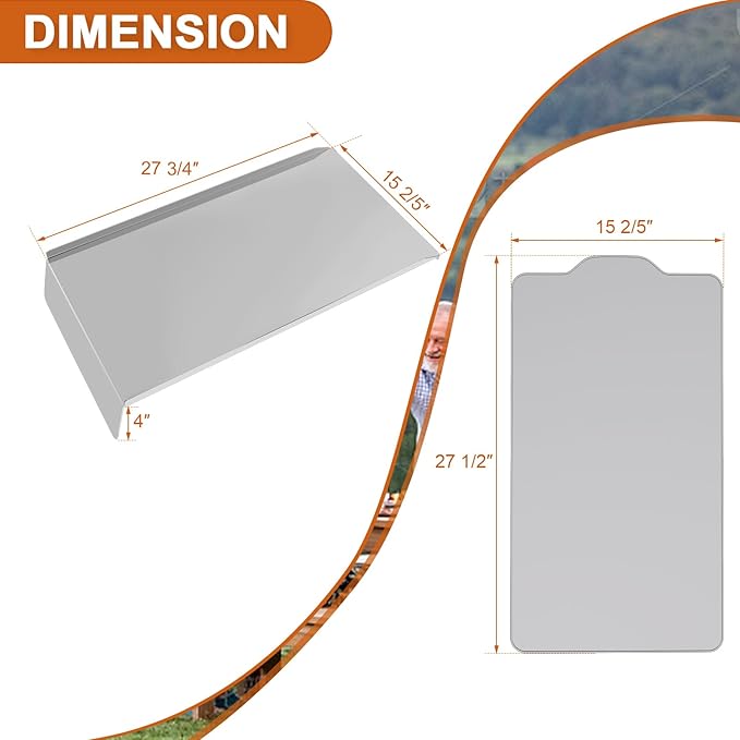 DELSbbq BAC780 Drip Pan for Traeger Pro 780 Series Smoker Grills, BAC780 Heat Baffle Diffuser for Traeger 780 Pro Grill Assossories, Grease Drip Tray for Traeger Grill Accessory