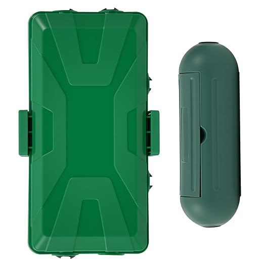 Medium and Small Outdoor Electrical Box, IP54 Waterproof, Extension Cord Cover Protect Power Strip, String Lights, Timer, Plug, Green
