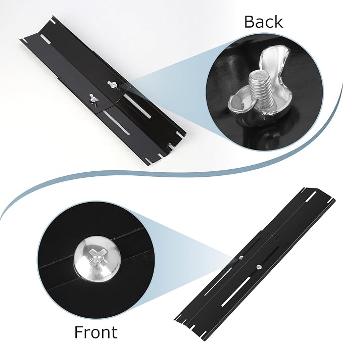 Universal Porcelain Steel Adjustable Grill Heat Plates Heat Tents Heat Shields Grill Burner Cover,Compatible with Charbroil, Nexgrill, Brinkmann, Dyna Glo etc.,Extends from 11.75" up to 21" L,5 Pack