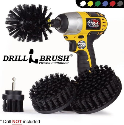 Drillbrush BBQ Grill Cleaning Kit Drill Brush Set - Safe Nylon Grill Brush | Nylon Ultra Stiff Power Scrubber Attachments for Loose Paint, De-Scaling Rust & Graffiti Removal on Stone, Brick & Masonry
