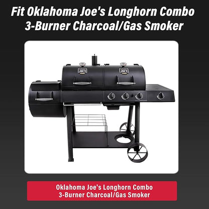 Utheer Front Shelf for Oklahoma Joe's Longhorn Combo 3-Burner Charcoal/Gas Smoker Grill, Heavy-Duty Steel Oklahoma Joe Grill Parts with 4 Tool Hooks, 17.6" x 12.1" Replacement Accessories