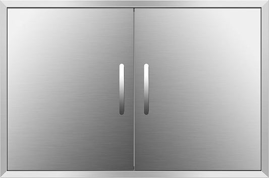 Outdoor Kitchen Doors 36W x 24H Inch Double BBQ Access Doors, 304 Stainless Steel for Cabinet Grill Station or Island