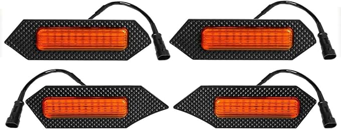 4Pcs Front Bumper Led Grille Lights Kit Smoked Lens Housing Amber for 2024 Toyota Tacoma TRD Series & Trailhunter Model Grilles (Yellow Shell)