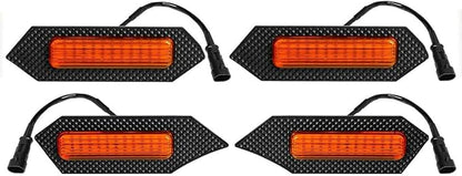 4Pcs Front Bumper Led Grille Lights Kit Smoked Lens Housing Amber for 2024 Toyota Tacoma TRD Series & Trailhunter Model Grilles (Yellow Shell)