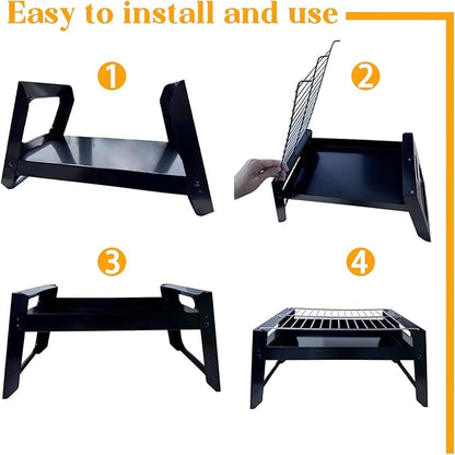 Portable Charcoal Grills Folding Barbecue Grill Lightweight Mini BBQ Grill for Outdoor Camping Barbecues Grilling Cooking Camping Hiking Picnics Travel Garden Beach Party