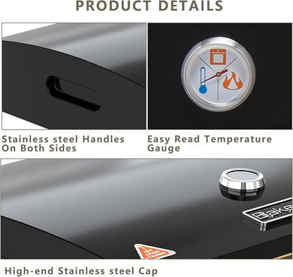 BakerStone Outdoor Pizza Oven, Propane Gas Pizza Oven for Grill 5-Sided Stone Baking Chamber, Portable Pizza Oven Box Kit with Wood Pizza Peel, Turning Peel, Dust Cover, Original Series