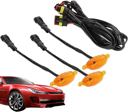 Grille Lights for Vehicles Boost Visibility Safe Driving | Bright Yellow LED Lights for Car Front for Camping, Travel, Commuting Urban Road Short Outings Adventures