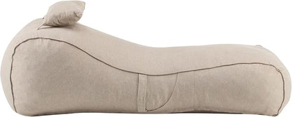 Christopher Knight Home Morton Outdoor Bean Bag Chair Set of 2, Fabric Bean Bag Chair for Adults and Kids, Indoor/Outdoor Sun Lounger with Headrest, Patio Chaise Lounge Chair Set of 2, Dark Beige