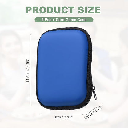 2Pcs Card Game Case, Soft Cloth Playing Waterproof Card Storage Travel Game Case Compatible for Outdoor Gaming Camping, Dark Blue
