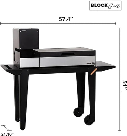 Block Arrayan 40 Inch Modular Freestanding Charcoal Grill | Barbecue Grill Perfect To Adapt To Spaces | Elegant Design, A+ Stainless Steel Front, Refractory Brick Base