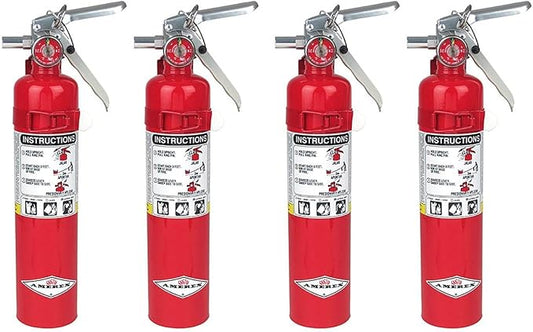 Amerex B417 2.5 ABC Dry Chemical Fire Extinguisher, with Wall Bracket, 4 Pack