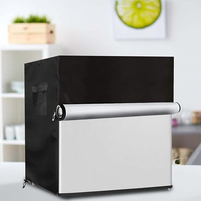 Bitubi Upright Freezers Cover,Outdoor Refrigerator Cover,– Waterproof, Dustproof, Sun-Proof, 20" W x 20" D x 21" H. Suitable for most 1.1 Cubic Compact Mini Freezer on market (Black)