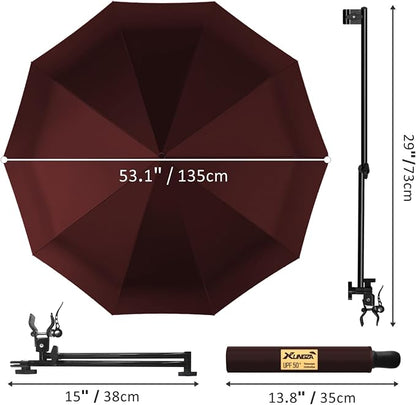 XLINGZA UPF 50+ Beach Umbrella with Adjustable Universal Clamp