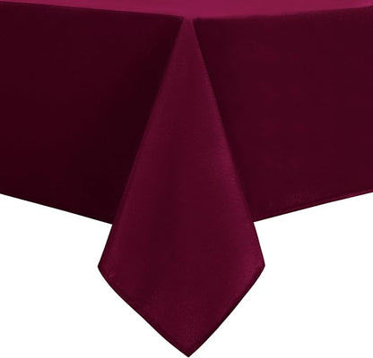DWCN Christmas Square Tablecloth - 60 x 60 Inch - Waterproof Stain and Wrinkle Resistant Washable Table Cloth, Decorative Fabric Table Cover for Kitchen Dining Room Party and Outdoor Use, Burgundy