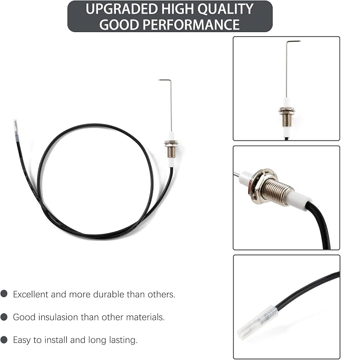 720-0697 Igniter Electrode Grill Replacement Parts for Grillmaster Ignitor Nexgrill 720-0670C Kenmore 122.16641900 720-0670A Grill Parts Ignition Ceramic Electrode Wire Grill Accessories 4 Pieces