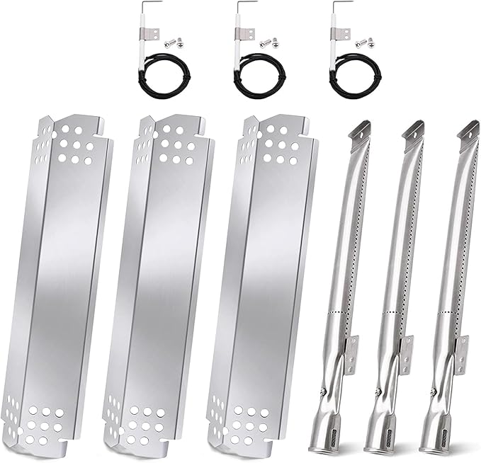Criditpid Grill Replacement Parts for Nexgrill 3 Burner 720-0925S, 720-0894F, 2-Burner 720-0864M, 720-0864 Models, Grill Heat Plates, Burner Igniters for Kenmore, BBQ PRO, Backyard, Nexgrill Parts