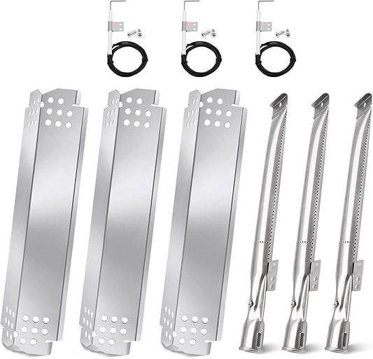 Criditpid Grill Replacement Parts for Nexgrill 3 Burner 720-0925S, 720-0894F, 2-Burner 720-0864M, 720-0864 Models, Grill Heat Plates, Burner Igniters for Kenmore, BBQ PRO, Backyard, Nexgrill Parts