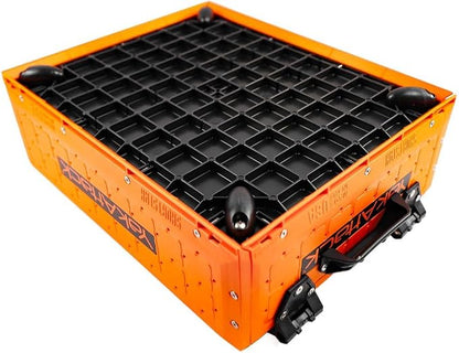 YakAttack ShortStak Solo Storage Box - Size & Color Options | Standalone Low-Profile Crate with Lid, Hinges & Latches | GridLoc Mounting Panels | Slider Feet for Under-Seat Use | Made in USA