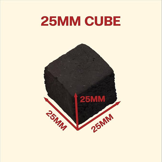 LeOrange 25MM Charcoal Cube - 100% Coconut Shell Charcoal for Hookah - 1 Kilo Charcoal Briquette