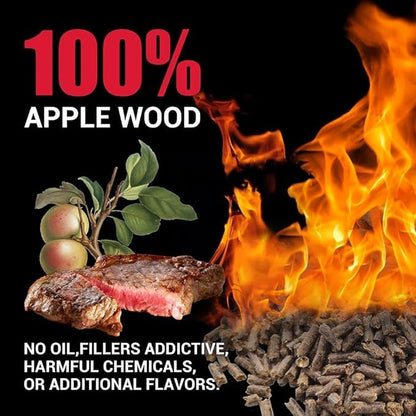 ASMOKE 100% Apple Wood Pellets for Pellet Grills - 45lb Resealable Bag, Low Moisture Smoking Pellets for BBQ, Grill & Pizza, Perfect for Chicken, Pork & Beef (45 Pounds)