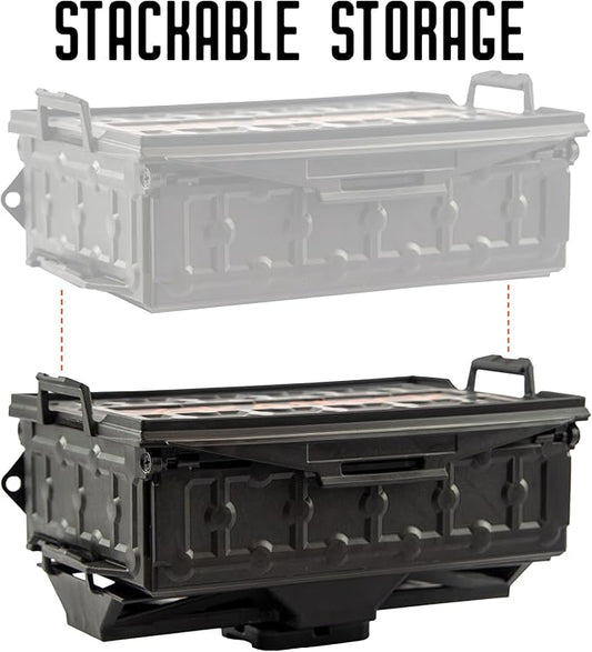 YakAttack Fully Loaded TracPak Combo Kit - Black | Includes 2 Stackable Storage Boxes | Quick Release Handle & Base | 3 Internal Trays | Track & Surface Mount Hardware | Made in USA