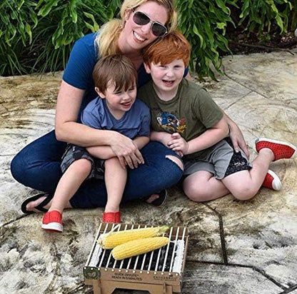 CasusGrill Single Use Biodegradable Mini Grill: Portable & Disposable Grill, Great for Outdoor Charcoal BBQ & Camping, All Natural Materials, Easy Set Up - No Lighter Fluid Needed