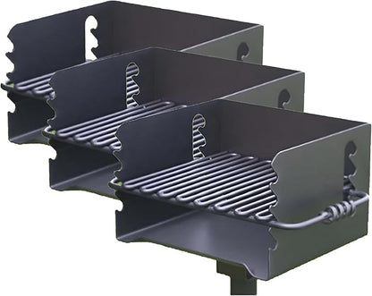 Pilot Rock 3 Pack Charcoal Grill, Park Style BBQ Camping Grill with Swivel, CBP-135