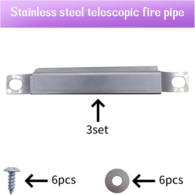 3-Pack Stainless Steel Crossover Tube | KC624 Replacement Part, Fits Charbroil & Kenmore Grills, Rust-Resistant