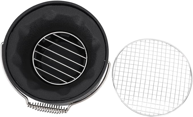 Hibachi Grill, Aluminum Stainless Steel Handle Portable Barbecue Stove Fast Even Heating Charcoal Stove with Grill Pan for Barbecue Tea Making (Small Size)