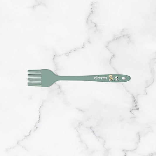 Elihome × Peanuts Silicone Basting Brush (8.75”) – Heat Resistant to 600°F, Food-Grade Platinum Silicone, Seamless 1-Piece Design, Non-Stick Safe, Dishwasher Safe, Sage Green