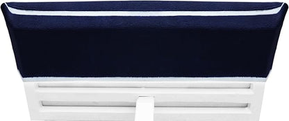 COTTON CRAFT Pool Lounge Chair Cover - 2 Pack Terry Towel Chaise Lounge Cover - Soft Cotton Absorbent Horizontal Stripe Beach Chair Towel - Oversized 32 W x 82 L x 7 inch Pocket - 450 GSM - Blue