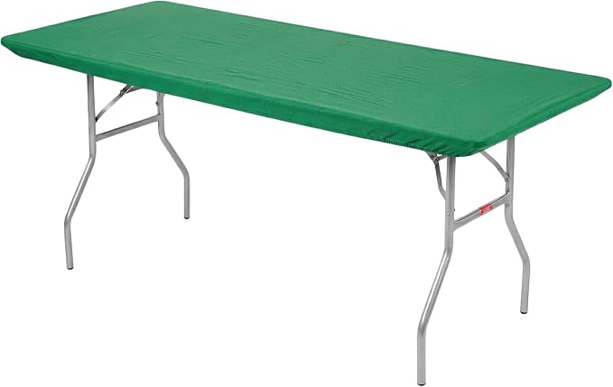 6' Rectangle Plastic Table Covers 30" x 72", Bundle of 5 (Kelly Green)