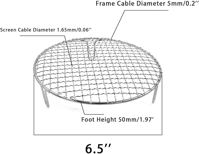 Barbecue Grill Net,BBQ Net for Grilling,Multi-Purpose SUS304 BBQ Grill Mesh, Round Barbecue Wire Rack,BBQ Grate/Steam Mesh for Camping Charbroil Outdoor Barbeque Backyards