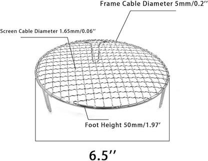 Barbecue Grill Net,BBQ Net for Grilling,Multi-Purpose SUS304 BBQ Grill Mesh, Round Barbecue Wire Rack,BBQ Grate/Steam Mesh for Camping Charbroil Outdoor Barbeque Backyards