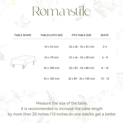 Romanstile Summer Square Vinyl Tablecloth, Outdoor Waterproof Oil-Proof Plastic Table Cloth, Heavy Duty Vinyl Table Cover for Dining, Camping, Picnic, Outdoor - 54 x 54 Inch, Bird