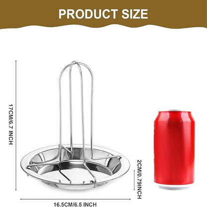 6 Pack Beer Can Chicken Holder Stainless Steel Chicken Roaster Rack Whole Chicken Roaster Stand with Pan Beer Butt Vertical Chicken Stand for Grill Oven Smoker Camping Home BBQ