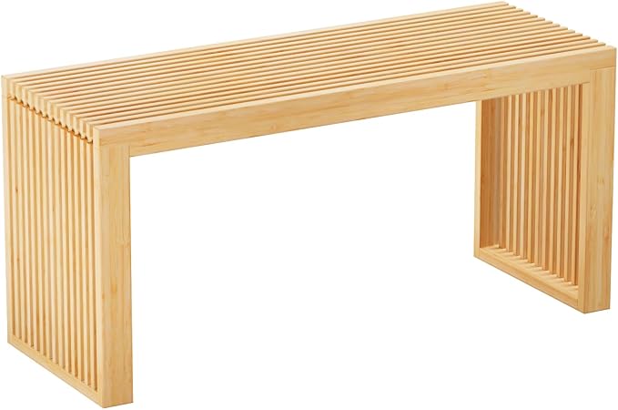 APRTAT Bamboo Dining Bench 35-Inch Indoor Wood Shoe Rack Bench for Entryway | Easy Assemble, Sturdy & Durable,Slatted Design,Versatile Everyday Seating,Living Room Hallway Bedroom Bathroom