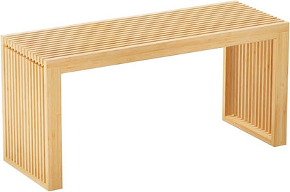APRTAT Bamboo Dining Bench 35-Inch Indoor Wood Shoe Rack Bench for Entryway | Easy Assemble, Sturdy & Durable,Slatted Design,Versatile Everyday Seating,Living Room Hallway Bedroom Bathroom