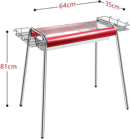 Portable Charcoal Grill for Camping BBQ Grills Outdoor Barbecue Grill, Adjustable Height Stand, Easy Carry for Picnic Travel Cooking Roast Meat Frying, Charcoal Grills BBQ,A-1