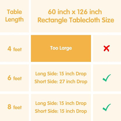 BRILLMAX 6 Pack Black Tablecloths 60x126 Inch for 8ft Rectangle Tables | 150 GSM Polyester Fabric, 15" Standard Drop, Water, Stain & Wrinkle Resistant Cloth Cover for Wedding Reception Banquet Party