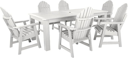 highwood Hamilton Adirondack 7pc Dining Set, 84" x 42", Dining Height, White